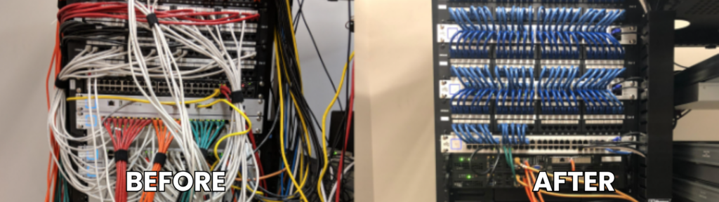 Image of Before and After Structured Cabling