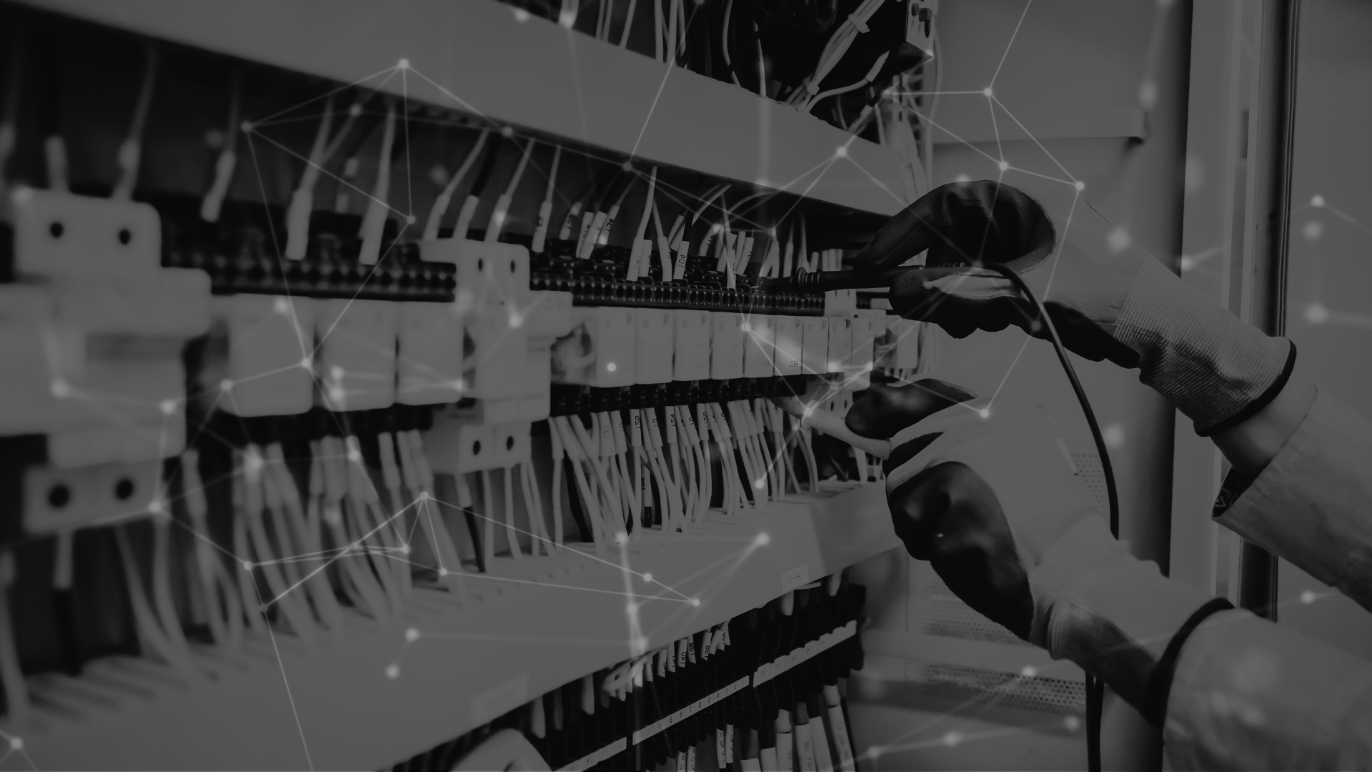 An electric engineer working on wires